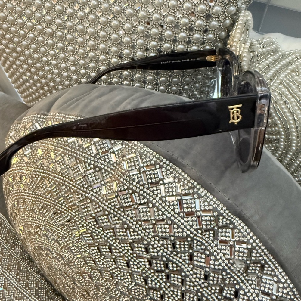 Burberry Grey Transparent Stylish Grey and Gold Sunglasses - Picture 8 of 9